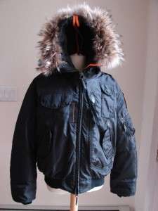 NWT Para Jumpers Gobi Mens Black w/Fur Puffer Jacket/Winter Coat Sz 