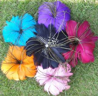 HOT 20pcs manual feather flower headdress&brooch  