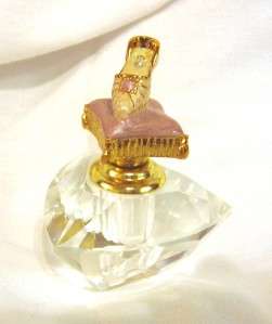 Dresser Perfume Bottle Cinderella Slipper Glass Gold Tone