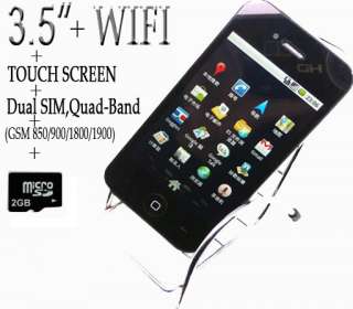 NEW 3.5 Wi Fi 2GB Touch Screen CELL PHONE UNLOCKED Dual Sim Mobile 