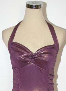 NWT NIKI $130 Violet/ Gold Evening Prom Formal Gown 2  