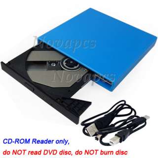 Blue External Case for DVD CD Burner +Free CD ROM drive  