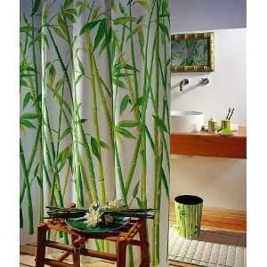 Duschvorhang Wannenvorhang Bambusmotiv Bamboo im Maß 180x180 cm 
