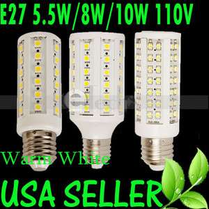E27 5.5W/8W/10W 110V SMD Warm White LED Corn Lamp Lighting Bulb Energy 