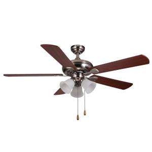 Hampton Bay 52 in. Scottsdale Brushed Nickel Indoor Ceiling Fan 