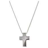 Sterling Silver And Diamond Cross Pendant