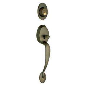   Rubbed Bronze Handleset with Accent Interior Lever   Single Cylinder