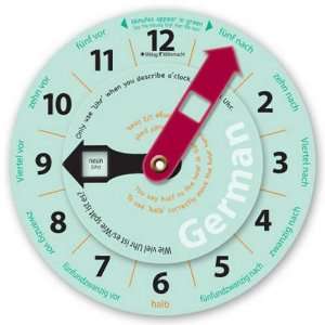 Learn to Tell the Time in German Language Clock  A.W 