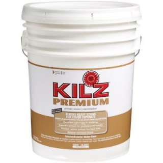 KILZ Premium 5 Gal. Water Based White Interior/Exterior Primer, Sealer 
