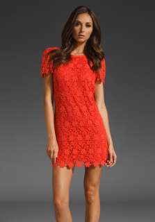 JUICY COUTURE Lace Shift Dress in Coral Cloud  