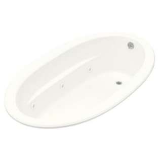 KOHLER Sunward 6 Ft. BubbleMassage Bath With Reversible Drain in White 