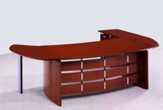 NEW CONTEMPORARY CHERRY WOOD EXECUTIVE OFFICE DESK OVAL  