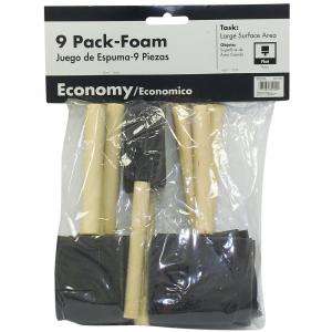 Economy 2 in. Foam Paint Brush Set (9 Pack) A 8509 