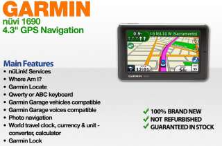 GARMIN nüvi 1690 4.3 GPS Navigation with 2 Year Free nüLink 