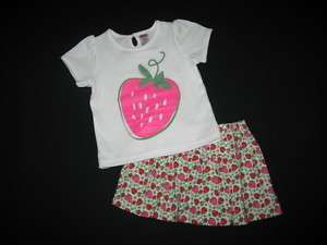 NEW STRAWBERRY PATCH Skirt Girls Summer Clothes 2T  