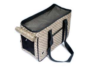 Pet Dog Puppy Carrier Breathable Handbag Checked Bag L  