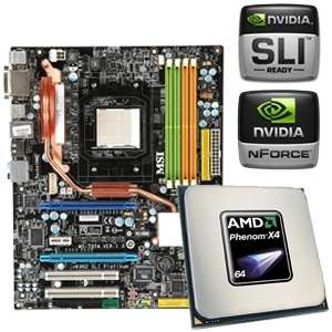 MSI K9N2 SLI Platinum Motherboard CPU Bundle   AMD Phenom X4 9850 Quad 