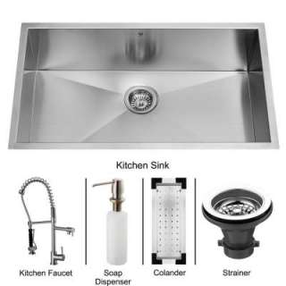   Stainless Steel Kitchen Sink, Faucet, Colander, Strainer and Dispenser