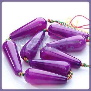 15 x 40mm New Purple Agate Drop Gemstone Beads strand  