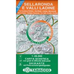 Skikarte Sellaronda   Ladinische Täler Wanderkarte /Skikarte Tabacco 