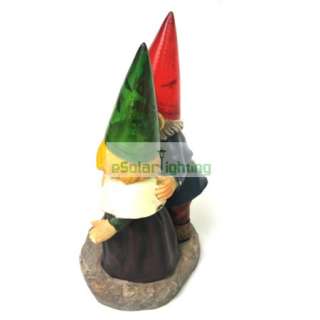 Outdoor Gnomes holding hearts and flower Solar Light  
