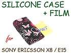 printed black pink silicone case film for sony ericsson xperia