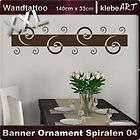 XXL Wandtattoo Banner Ornament Spiralen toller Aufkleber z.B. für´s 