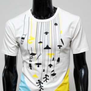 RML) Mens Casual Design Round neck Tshirts WHITE  