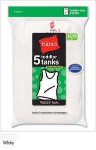 HANES Toddler Boys White Tank Undershirts   5 Pack   TB37P5  