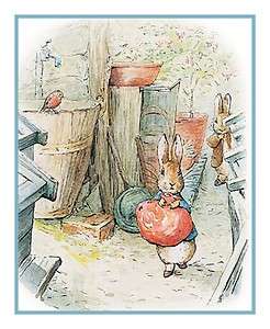 Beatrix Potter Peter Rabbit Hears Noises Counted Cross Stitch Chart 