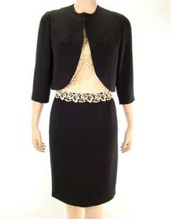 VTG 50s Black Crepe Ecru Cotton Lace Top Dress Suit Dress & Waist 