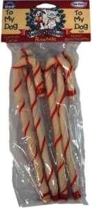 VO TOYS CHRISTMAS RAWHIDE STRIPED CANDY CANES DOG CHEWS  