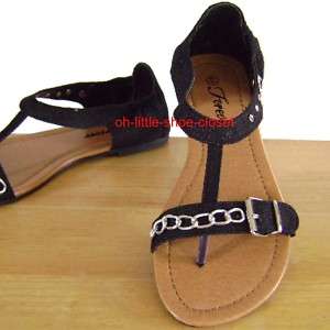 Black Denim Casual Gladiator Walking Beach Sandal Shoes Size 6.5   10 