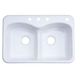 KOHLERLanglade Drop In Cast Iron 33 in. x 22 in. Four Hole Double Bowl 