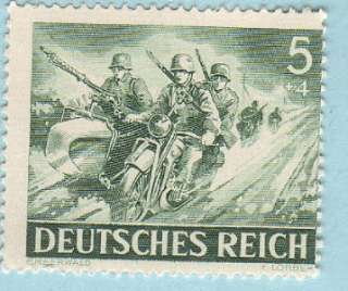German WW II ** Nazi ** Stamp ** Motocycle Machine Gun ** Mnh  