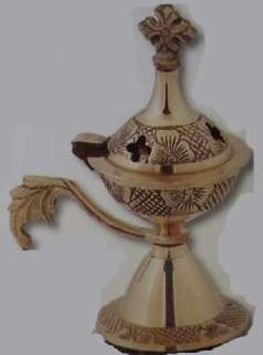   christian byzantine home censer it has lovely brass work it stands