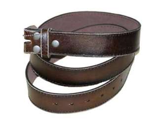 Genuine Distressed Leather Belt Worn Look New Snap On  