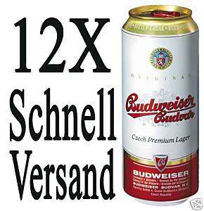 12 Dosen Budweiser Beer Budvar Dose 0,5l Bier NEU  