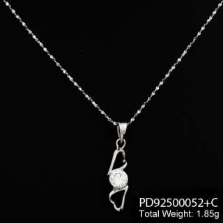 Sterling Silver Heart Pendant on Italy Chain Necklace  