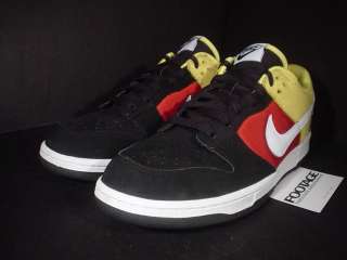 2005 Nike Dunk Low CL BLACK RED YELLOW GERMANY Sz 10.5  