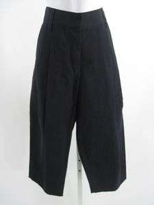 MARC JACOBS Black Linen Pleated Cropped Pants Sz 10  