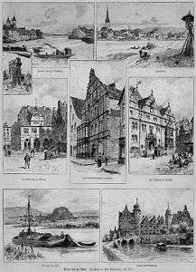 Bilder von der Weser, 7 Abb,Hameln,Münden,Hst. 1891  