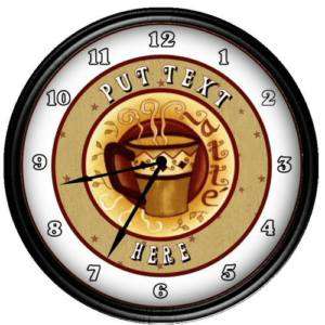 Personalized Coffee House Espresso Java Decor Clock  