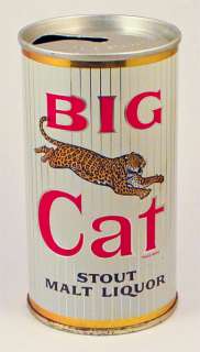Big Cat STOUT Malt Liquor   Rare California ZIP TAB  