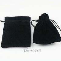 Small Black Velvet Gift Pouch For Bead Charm Packaging  