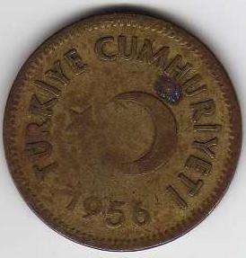 1956 Turkey 25 KURUS Coin  