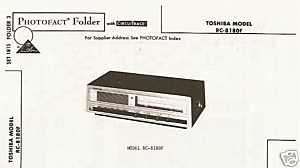 Toshiba RC 8180F AM FM WB Clock Radio Photofact 1979  