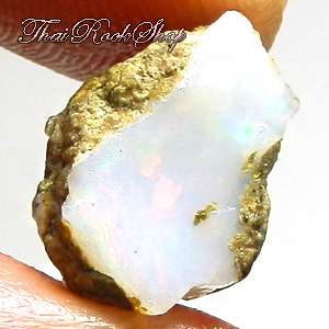 9CT. NATURAL WHITE CRYSTAL OPAL ROUGH GEMSTONE NICE COLOR PLAY 4 