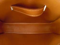 HERMES Leather Waist Bag POCHETTE GREEN Brown EXLNT 1995 Rare Belly 