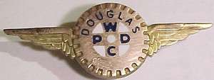   Douglas Aircraft Employee Wing Pin *War Production Drive Committee